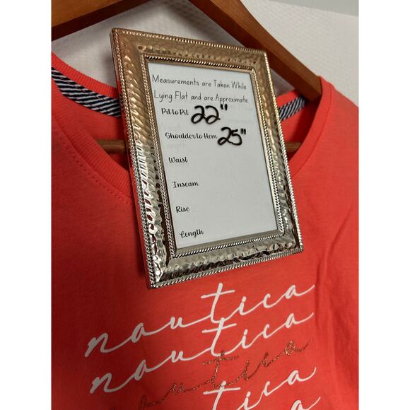 Nautica Orange Short Sleeve T-Shirt with Nautica Script Size XXL NWOT - Picture 7 of 8